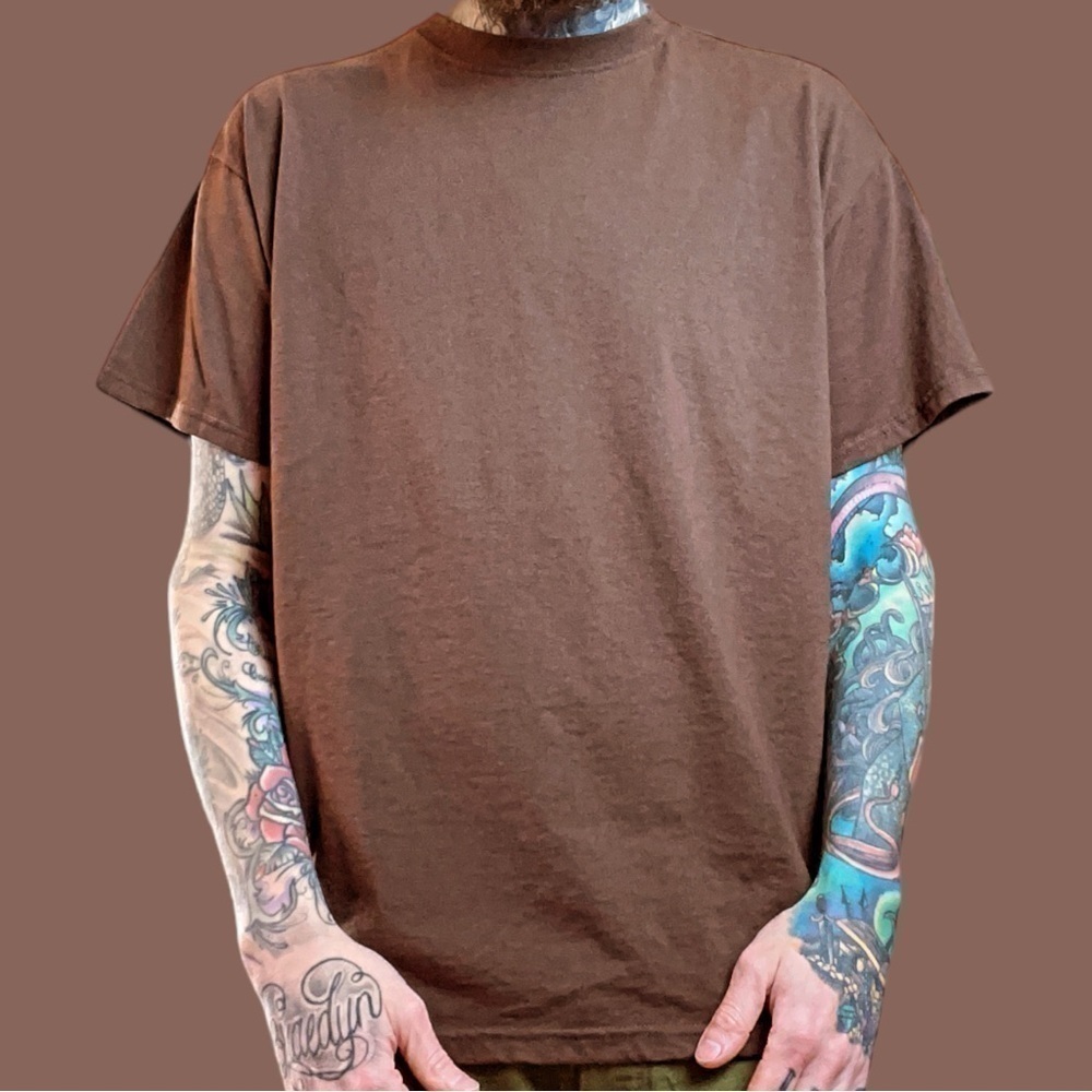 Vintage men’s brown blank fruit loom best t shirt